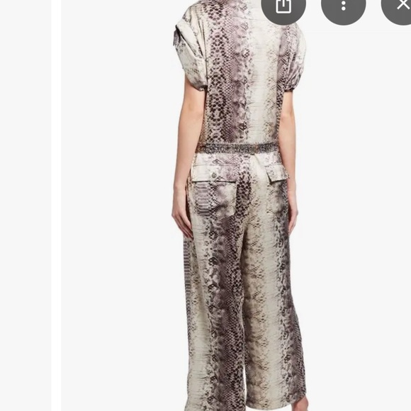 Le Superbe Snake Skin LE Jumpsuit Size 12 Color Cream/Gray/Brown - Picture 2 of 11